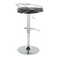thumbnail image 4 of LumiSource Chrome Metal, Black PU Charlotte Glam Adjustable Barstool - Set of 2, 4 of 4