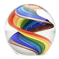 thumbnail image 4 of Round Ball Glass Unusual Paperweight Art Glass 4" Large Marble Rainbow Paperweight, 4 of 4