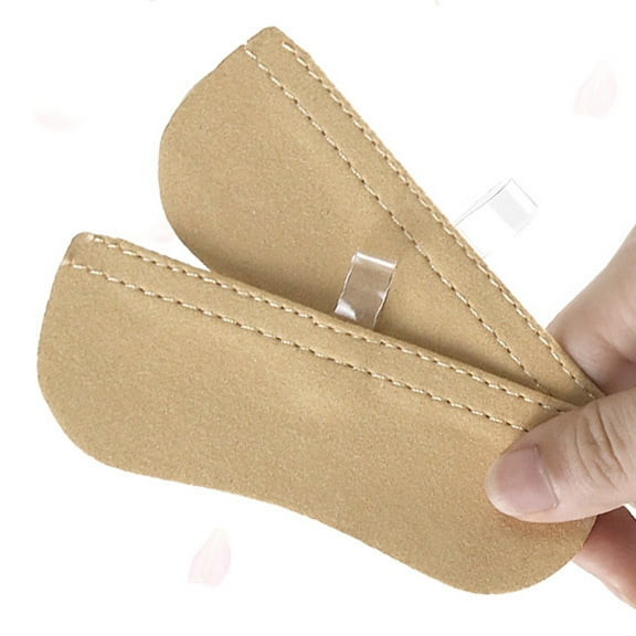 LEORX 2 Pairs Heel Protector Cushion Leather Heel Grips for Daily Wear Black Apricot 10.5x4.5x0.1in