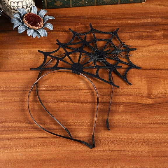 Supvox 2Pcs Black Spider Web Hairband Fun Hair Hoop for Party Hair Decoration Fashionable