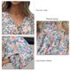 thumbnail image 5 of Blusa tipo túnica con lazo informal, cuello en V, manga larga, estampado floral, Top con volantes para mujer, otoño, verde primavera, M, 5 of 6