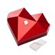 thumbnail image 1 of Caja para anillos con forma de corazón poliédrico, romántica, con forro de terciopelo, geométrica, para bodas, compromisos y propuestas., 1 of 8