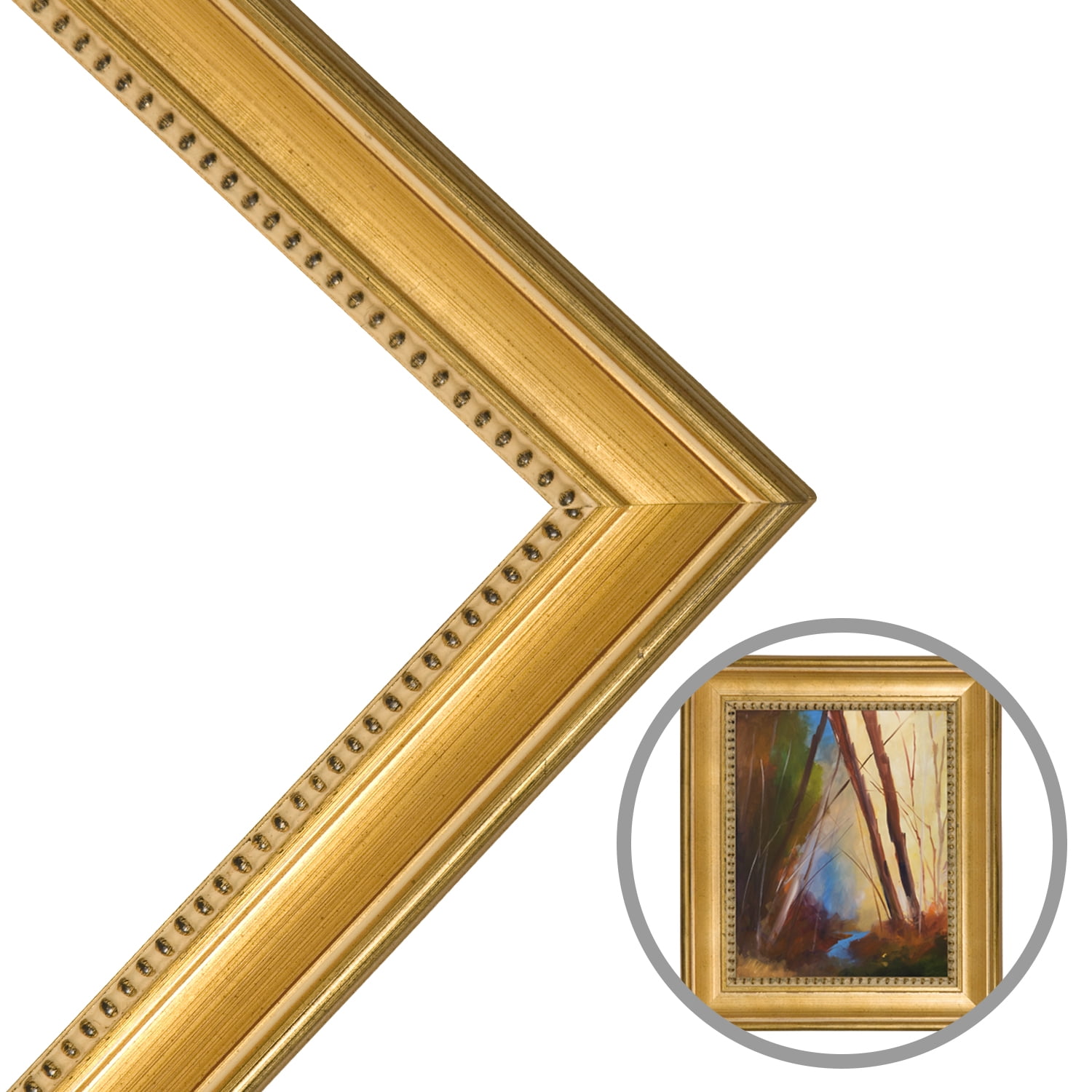 Classique 55 Gold Leaf Solid Wood Art Frame 2" Width and 1/4" Rabbet