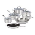 thumbnail image 1 of ZWILLING Vista Clad 10 Piece 18/10 Stainless Steel Cookware Set with Bonus Non-stick Frypan, 1 of 9