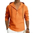 thumbnail image 6 of fatyb Mens Hooded Shirts Button up Long Sleeve Casual Pullover Lightweight Loose Beach Vacation Hoodies, 6 of 7