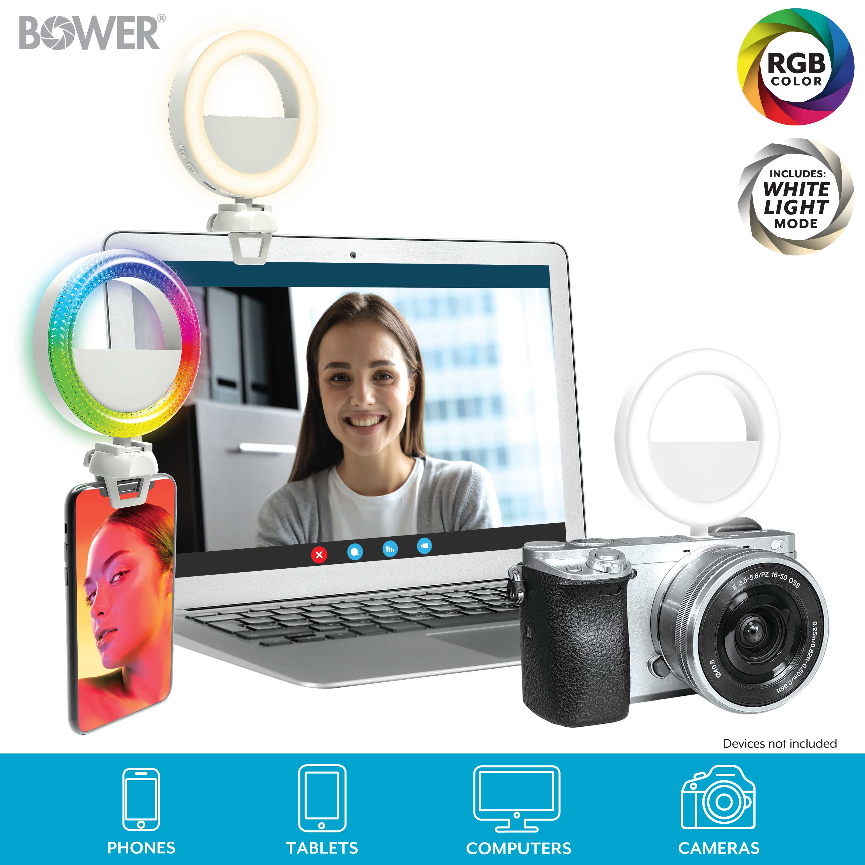 Bower Dual-Sided LED Light with Camera Mount, 4 Inches photo 3