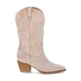 thumbnail image 3 of Time and Tru Women's Faux Suede Embroidered Western Boots, Wide Width Available, 3 of 6