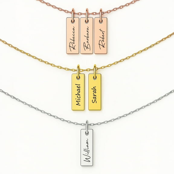 Personalized Family Name Necklace – Custom Mother’s Day Gift for Mom, Grandma, or Wife – Grandkids Name Necklace – Custom Jewelry Gift for Grandma, Mom, Wife – Up to 7 Names Engraved