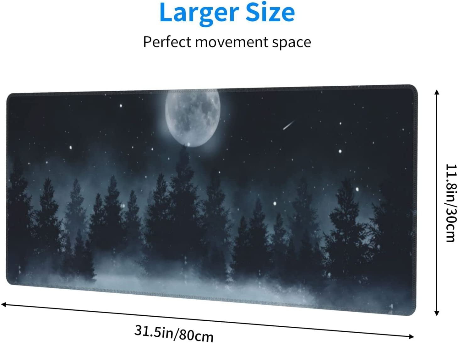 XL Large Mouse Pad for Desk, Funny Gifts Dark Abstract Forest Extended Gaming Mouse Pad, Long Keyboard Mat Laptop Pad for Office, Big Desk Pad for Keyboard and Mouse with Nonslip Base, 31.5*11.8 in