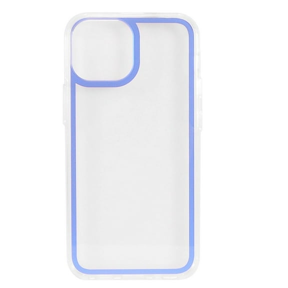 Case for Apple iPhone 13 Pro Max (6.7") Transparent Gummy Acrylic TPU Hybrid Shockproof Rubber Color Bumper Cover for iPhone 13 Pro Max by Xcell - Clear / Blue