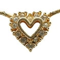 thumbnail image 2 of Pre-Owned Christian Dior Dior Heart Motif Rhinestone Necklace, Gold Plated, Women's (Good), 2 of 7