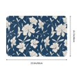 thumbnail image 3 of Front Door Mat Indoor Outdoor Outside Entrance - 16*24in Washable Lilies Flowers Navy Blue Thin Bathroom Rugs Fit Under Door, Bath Rugs for Bathroom, Kitchen Rugs Mats for Floor, 3 of 6