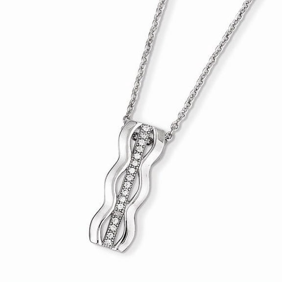 925 Sterling Silver Lobster Claw Closure and Cubic Zirconia Brilliant Embers Necklace 18 Inch 7mm Wide Pendant Necklace