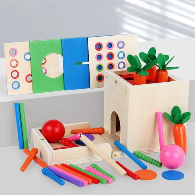Juguete de bloques de colores a juego, bloques de construcción, educación temprana, rompecabezas de madera, juguete plegable, diseño portátil, para dormitorio
