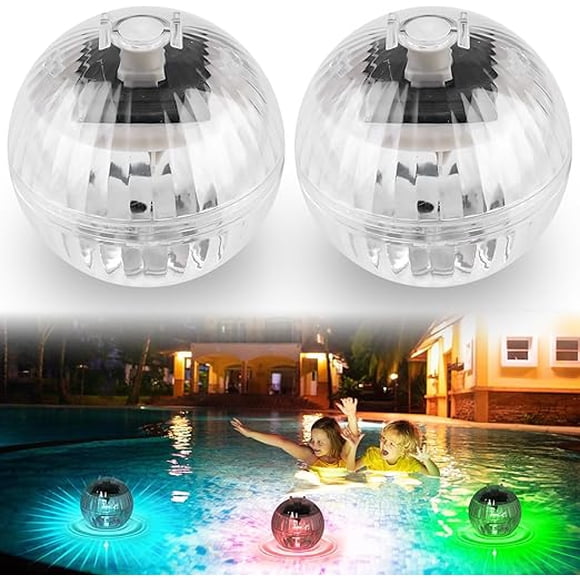 Solar Underwater Pool Lights, 2pcs LED Pond Lights, IP44 Waterproof Solar Pool Lights, Multicolor Underwater Pool Lights with 7 Color Changes