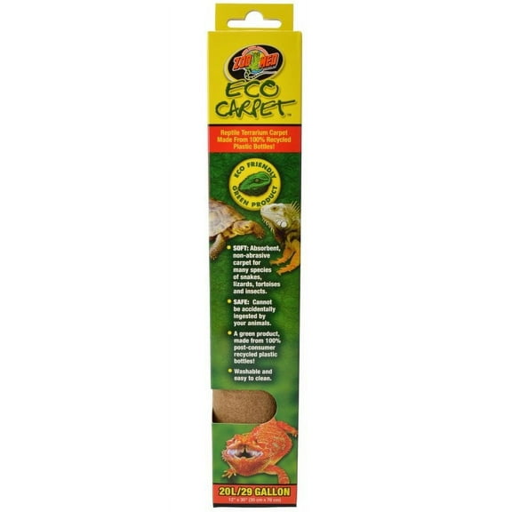Zoo Med Eco Carpet Reptile Terrarium Carpet Tan [Reptile Carpets and Liners, Reptile Supplies] 29 gallon - 1 count