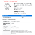 thumbnail image 2 of Front and Rear Brake Pad and Rotor Kit - Compatible with 2002 - 2006 Acura RSX Type-S 2003 2004 2005, 2 of 2