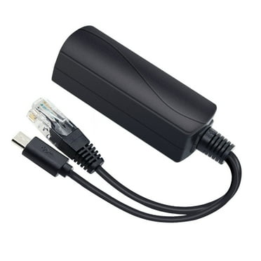 JacobsParts 5V PoE Splitter, 48V to 5V 2.4A Micro-USB Adapter, IEEE 802.3af Compliant for IP Camera, Raspberry Pi and More