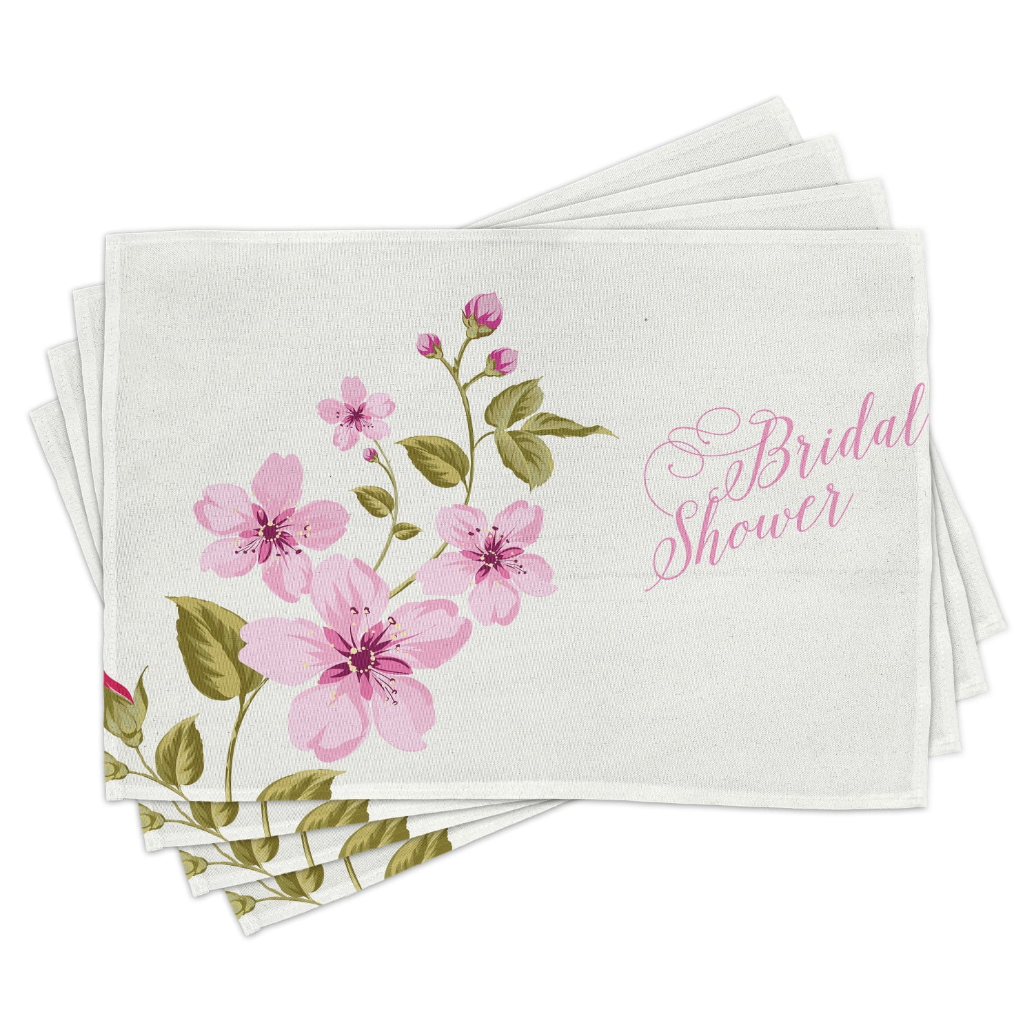 Bridal Shower Placemats Set of 4 Spring Time Flowers Lilacs Bride