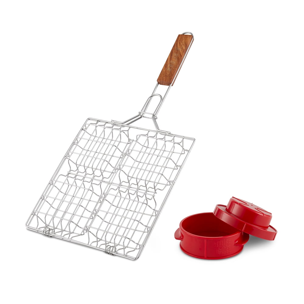 Bull Stuff a Burger Stainless Steel Basket and 2 Piece Burger Press