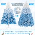 thumbnail image 6 of 7.5ft Pre-lit Artificial Christmas Tree with 550 Incandescent Warm White Lights, Snow Flocked Full Prelighted Xmas Tree with 1284 Branch Tips & Foldable Stand, Lake Blue Gradient, 6 of 18