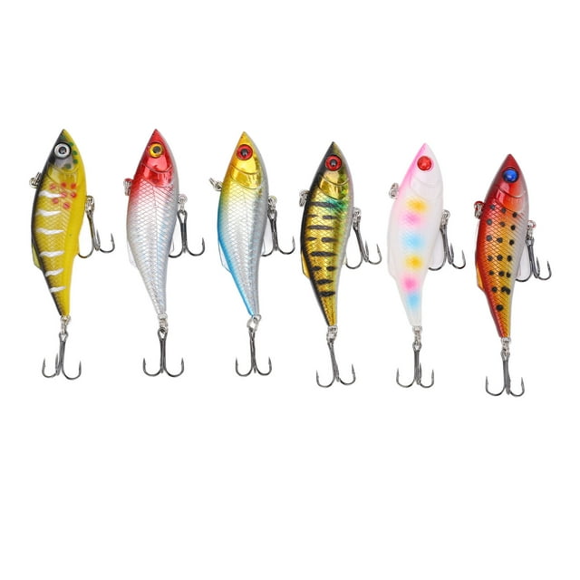Señuelos de pesca de plástico Artificial, cebo de pesca duro que se hunde, para agua dulce y salada, 8cm/10g, 6 uds.