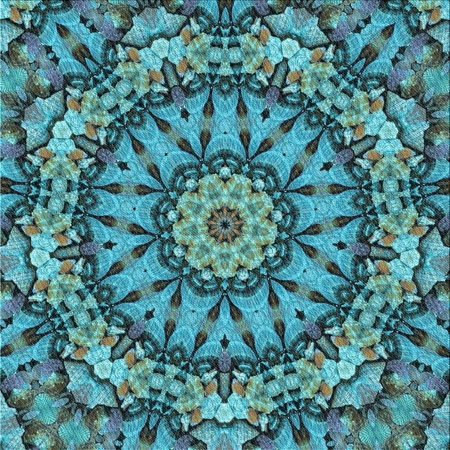 Ahgly Company Tapis d'Intérieur Lavable en Machine Carré Turquoise Bleu Vif, 6 Pieds Carré
