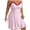 Pink, variant on Women's Plus Size Nightgowns Spaghetti Strap V Neck Lace Trim Ribbed Knit Sleeveless Sleep Dress Heart Printed Cami Sleepshirts