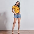 thumbnail image 7 of Fotbe Vintage Leopard Print Sunflower Women's Crew Neck Short Sleeves Bodysuit Tops Round Neck Slim Sleeveless Soft Comfortable Basic-Medium, 7 of 7