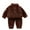 Brown, variant on REDARER Soft Kids Loungewear Cozy Two Piece Outfit with Zipper for Girls and Boys Toddler Winter Pajamas,Kids Clothing,Size:1-2 Years