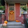 thumbnail image 3 of Haute Decor 24 Inch Fall Sunflower Artificial Wreath with Pinecones and Pumpkins, 3 of 5