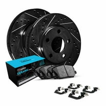 R1 Concepts Rear Brakes and Rotors Kit |Rear Brake Pads| Brake Rotors and Pads| Ceramic Brake Pads and Rotors |Hardware Kit WHWH1-59040