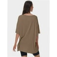 thumbnail image 4 of 3-pack Khaki Women's Plus Size T Shirts Oversized Tees Summer Half Sleeve Crew Neck Tunic Tops, 4 of 6
