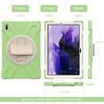 thumbnail image 2 of Dteck Samsung Tab S7 FE 12.4 inch 2021 Tablet Case, Dteck Heavy Duty Hybrid Rugged Shockproof Case 360 degree Handle Grip Kickstand Cover with Pencil Cap Holder for Samsung SM-T730/T736B, Matchagreen, 2 of 9
