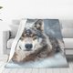 thumbnail image 1 of Balery Majestic Snowy Wolf Manta de Felpa Suave y Acogedora – Cobija de Franela Aterciopelada para Cama, Lavable y Cálida para Sofá, Mascotas, Transpirable-80"x60", 1 of 7