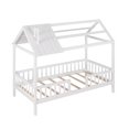 thumbnail image 4 of UBesGoo Twin Size Wood House Bed with Fence, White, 4 of 13