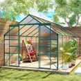 thumbnail image 2 of Outsunny Polycarbonate Greenhouse Kit with Vent Rain Gutter Door, Green, 2 of 10