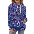 thumbnail image 3 of Mandala Purple Oversized Hoodies for Women Pullover Womens Clothes with Pocket Mens Ultimate Pullover Hoodie Sweatshirt S-6XL, 3 of 8