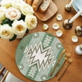 thumbnail image 2 of Sage Green Boho Round 13 Inch Placemats Set of 4, American Native Southwest Abstract Art HeatResistant Non Slip Place Mats for Dining Table, Wipeable Braided Kitchen Table Mats for Housewarming, 2 of 9