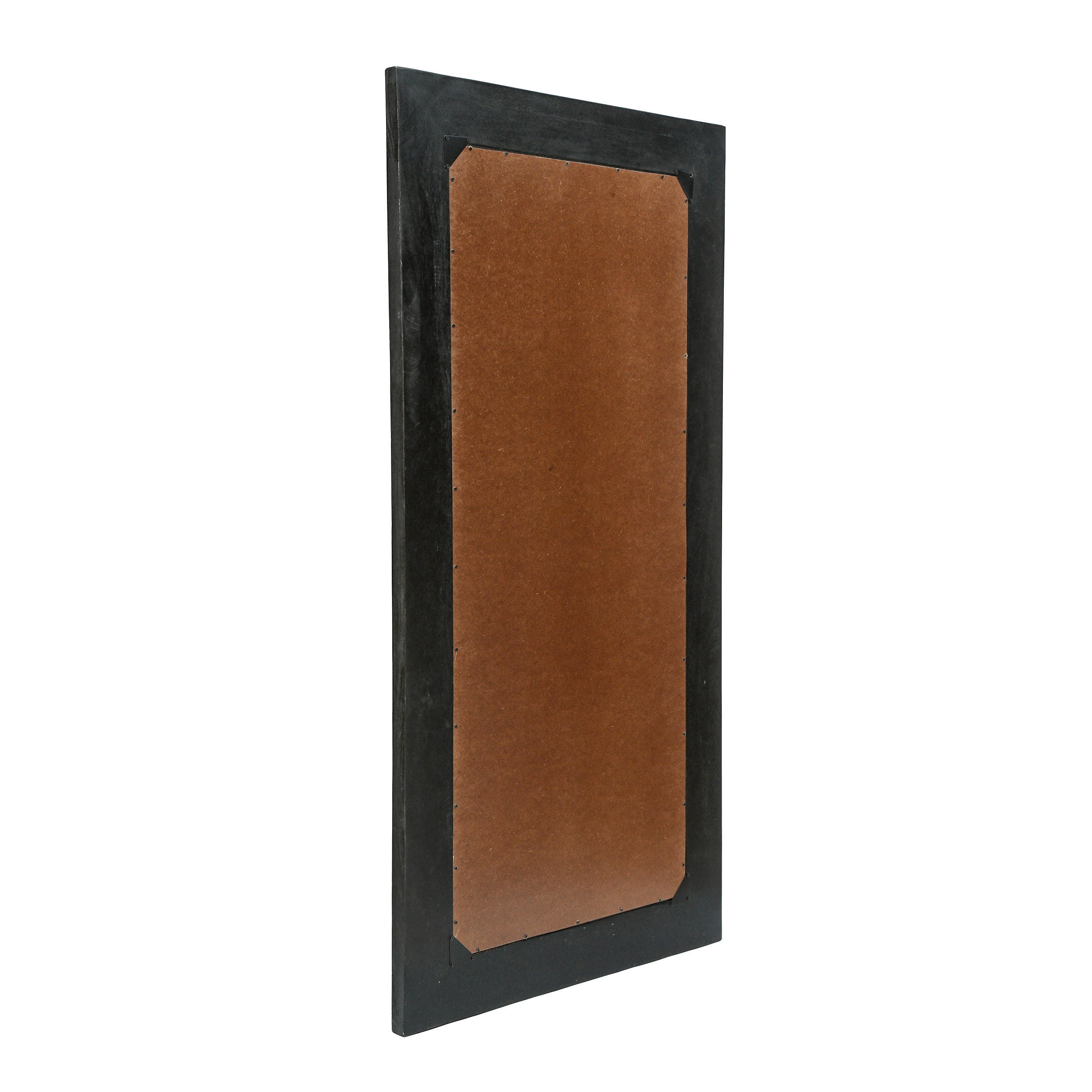 Noble House Froid Rustic Handcrafted Mango Wood Full Length Standing Mirror, Black and Brown