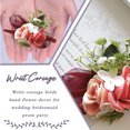 thumbnail image 2 of Artificial rose wrist set for bride and groom, wedding ball set decorated corsage hand flower simulation flower - red, 2 of 5