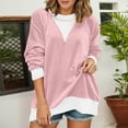 thumbnail image 4 of Crewneck Sweatshirts for Women 2025 Fall Winter Long Sleeve Casual Color Block Sweatshirt Pullover Tops, 4 of 5