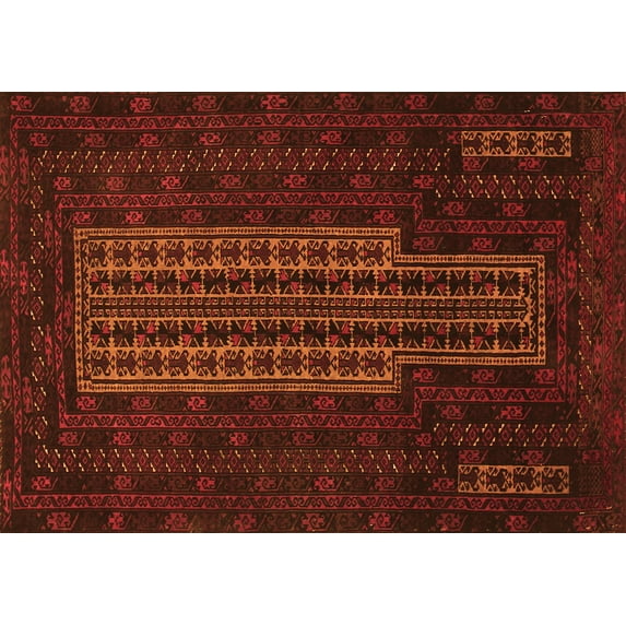 Ahgly Company Indoor Rectangle Southwestern Orange Country Area Rugs, 3' x 5'