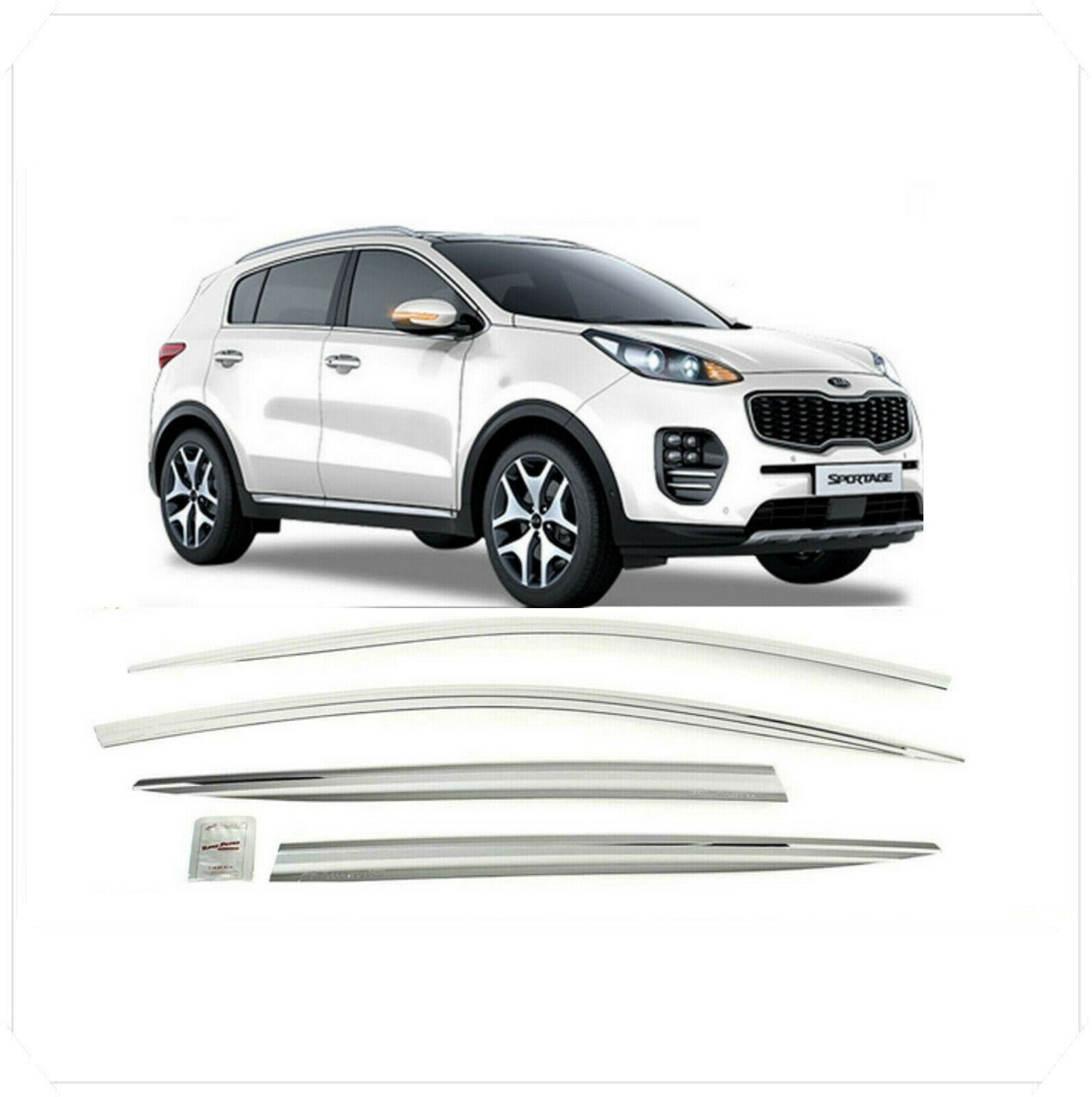 Chrome Window Door Sun Vent Visors Rain Guards for 20172019 Kia