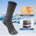 thumbnail image 4 of 5 Pair Winter Wool Hiking Socks Soft Comfy, Ribbed Cuff, Thick Toe - Men's Long-Sleeve Cotton Socks for Cold Weather, 4 of 6