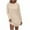 Beige, variant on Wdfiry Sweatshirt Dress for Women Round Neck Long Sleeve Solid Color Dress Casual Pullover Fall Mini Dresses
