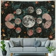 thumbnail image 4 of PRATYUS Flowers Floral Moon Phase Throw Woven Blanket with Tassel for Home Decoration Chair Couch Sofa Bed Beach Travel Picnic Cloth Tapestry Painting, 4 of 6