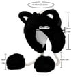 thumbnail image 2 of Women's Color Block Cat Ear Knit Hat - Fluff Ball Fleece-Lined Winter Cap, Windproof Warm Balaclava, Cute Cartoon Knitted Hat for Outdoor Daily Wear & Cold Weather, B, 2 of 7