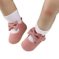 thumbnail image 2 of Liyamei Toddler Kids Girls Soild Colour Bowknot Princress Shoes Soft Sole The Floor Barefoot Non First Walkers Prewalker Shoes Toddler Sneakers Size 12-18 Months, 2 of 5