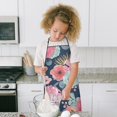 thumbnail image 4 of Pioneer Flower Floral Print Pattern Kids Aprons for Girls and Boys,Adjustable Neck Strap Toddler Aprons for Kids Cooking Baking, 4 of 7
